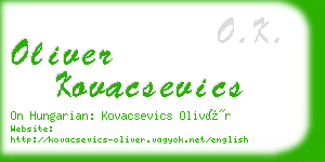 oliver kovacsevics business card